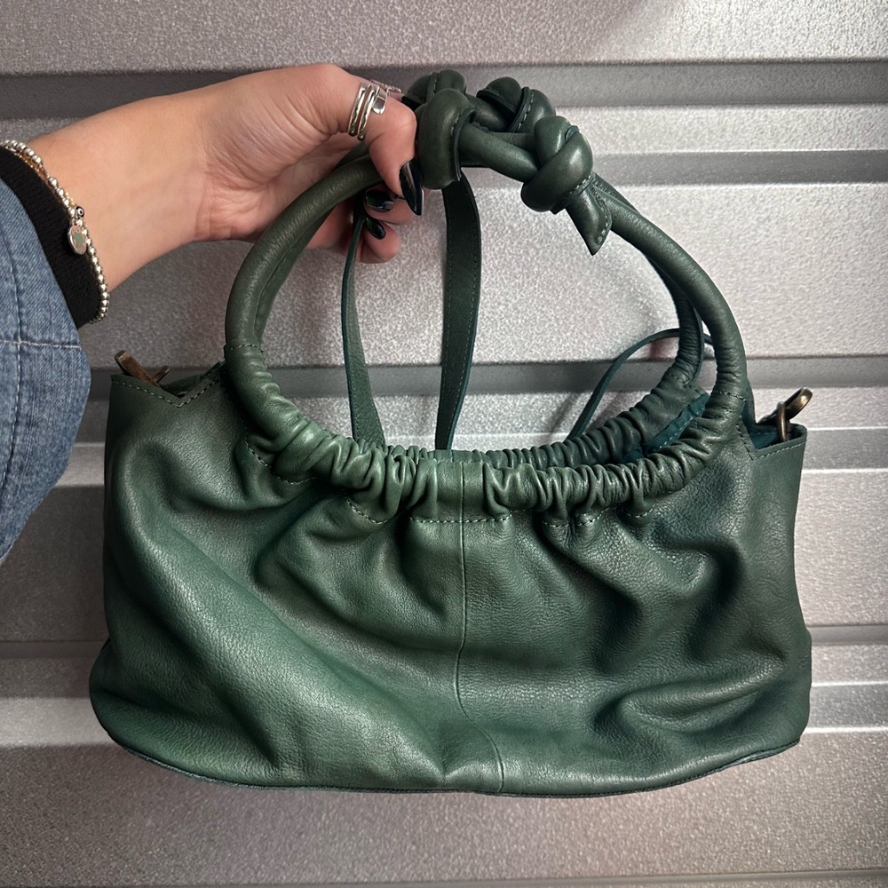 Free People Head Over Heels Emerald Green Leather Convertible Crossbody NWT $128